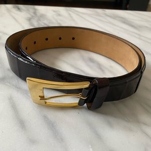 W. Kleinberg EEL Belt Deep Burgundy Brown